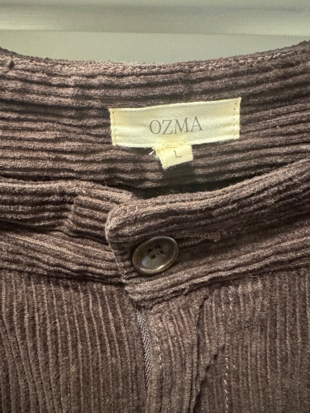 Ozma of California Wide-Leg Corduroy Trousers Dark Brown L (size 8-10) - Picture 2 of 5